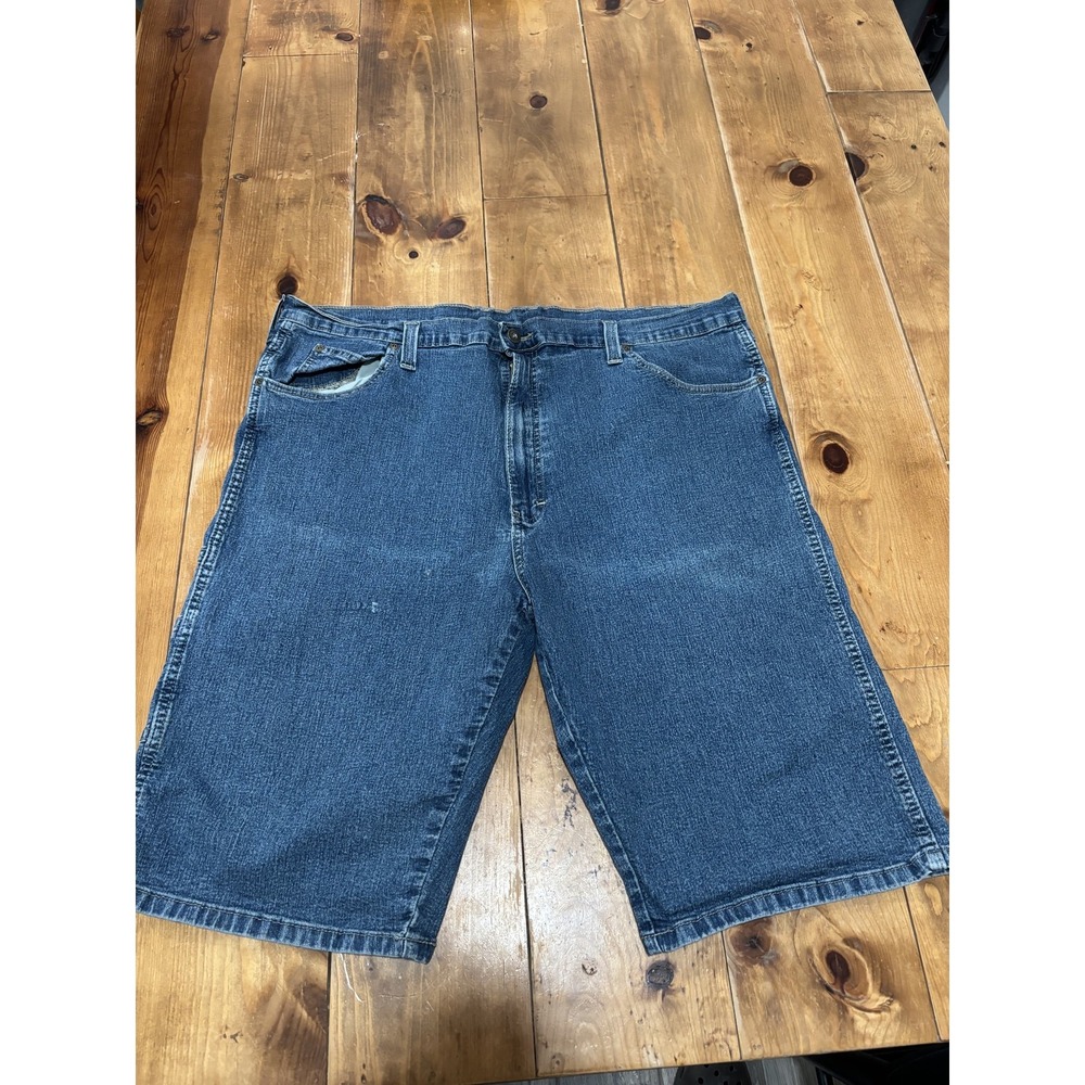 Dickies Men's Denim Jean Cargo Shorts Size 42 Blue Cotton Blend Work Casual‎